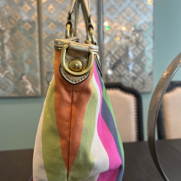 Coach Poppy Legacy Stripe Large Rocker Bag - Picture 8 of 16